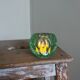Green glass tealight holder