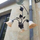 3-spoke glass paste chandelier