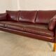Mid-century modern Arne Norell Swedish burgundy leather sofa – 1960s