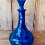 Cobalt blue glass decanter