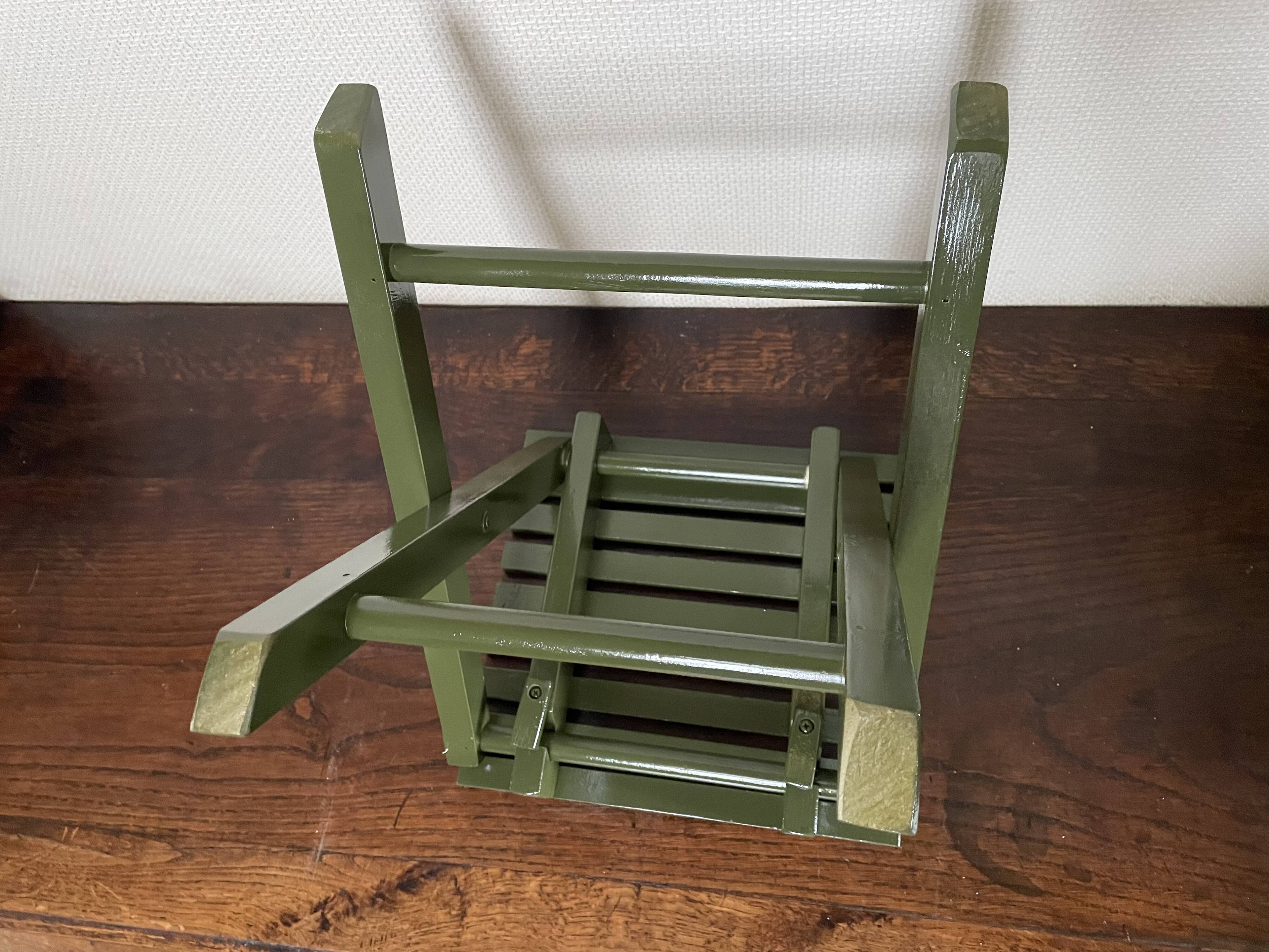 Vintage slatted fishing stool