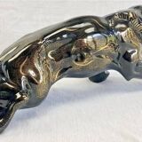 Art Deco lion statue 1930 cracked Saint Clément