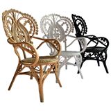 Chaise de salle à manger en rotin vintage