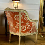 Two shepherdesses in moulded wood and carved Louis XVI style