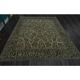 1970s Vintage Persian Handmade Wool Cotton Green Area Rug 265x368