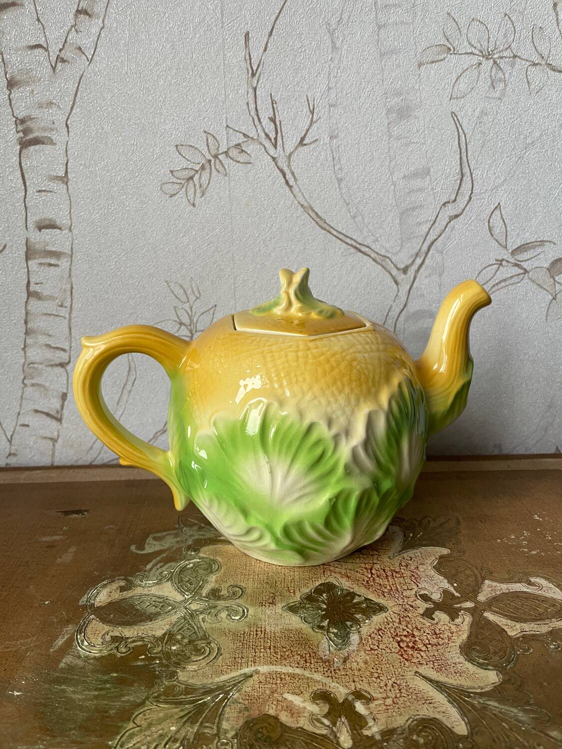 Vintage slip teapot