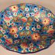 Longwy enamels – Important lobed plate with polychrome floral decoration, 20th century