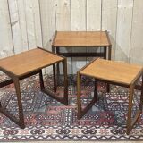 Suite of 3 G-Plan nesting tables in teak from the 70s
