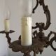 Elegant French Antique Bronze 5 Light 3 Sided Cage Style Chandelier
