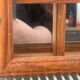 Storage box with wall-mounted glass mirror with integrated storage