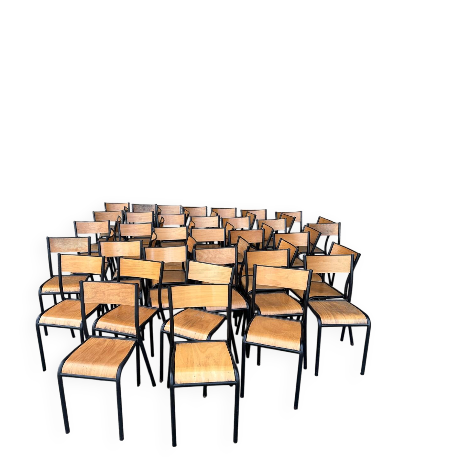 Lot de 50 chaises écoles bois et métal