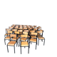 Lot de 50 chaises écoles bois et métal