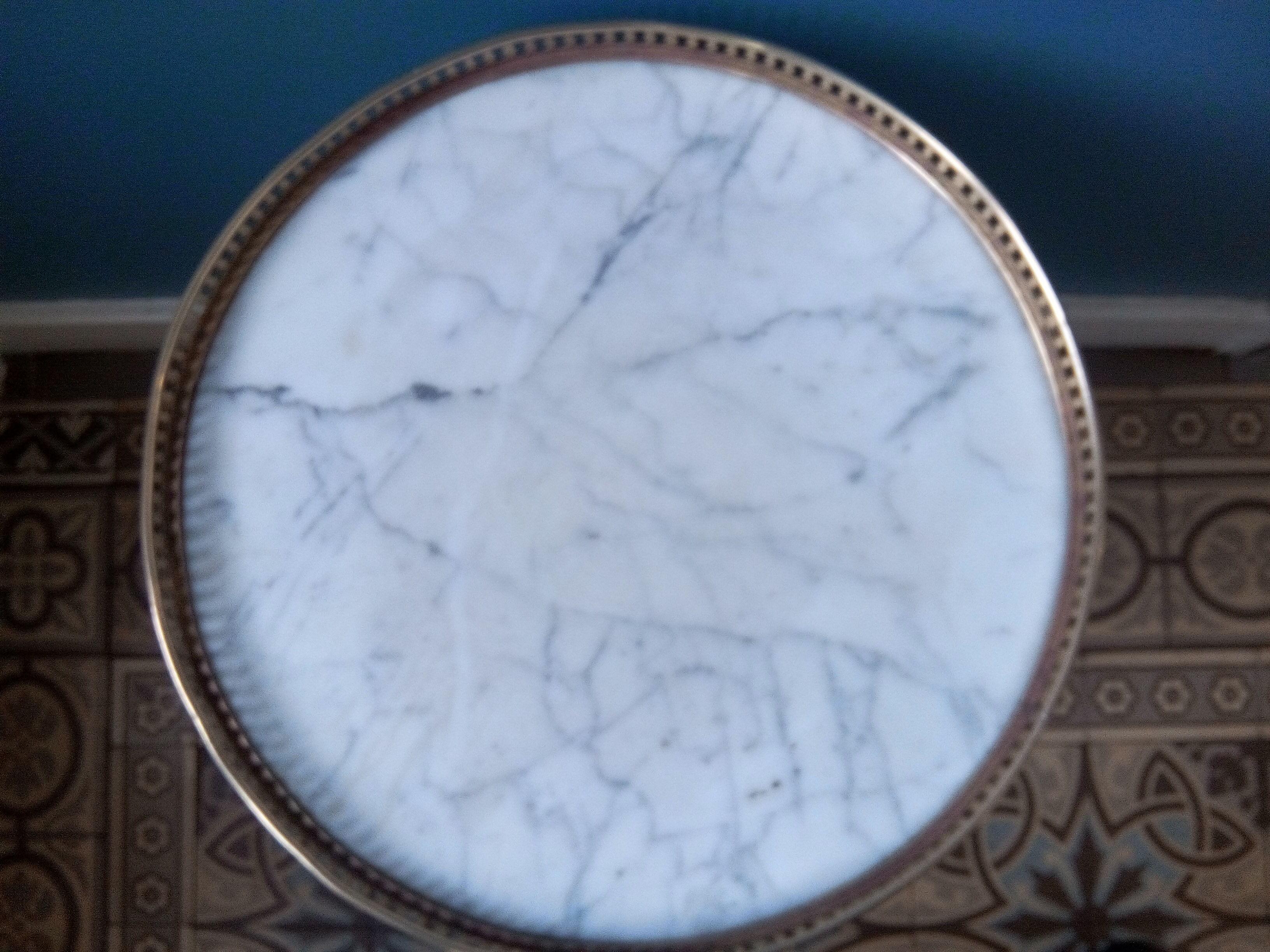 Pedestal table Oak and marble Louis XVI style