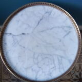 Pedestal table Oak and marble Louis XVI style