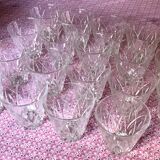 Set of 19 engraved glasses