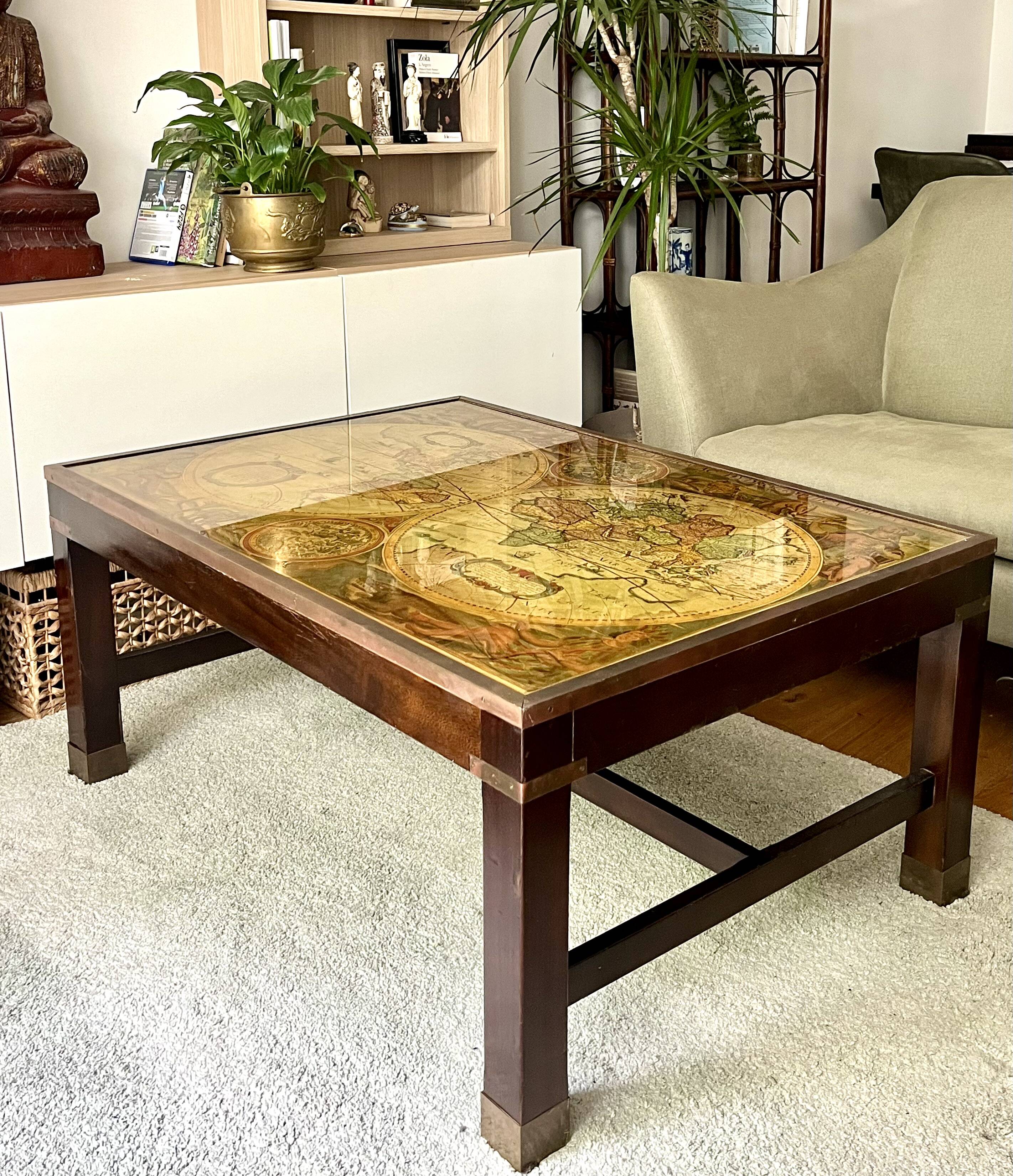 World Map Table - Vintage Map