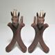 pair of zoomorphic chenets cast iron brass vintage buff