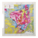 Old map of France, the Massif Central in 1950, 43x43cm.