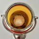 Art Deco biscuit jar in tango orange glass - Egypt Desert decor