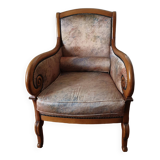 Fabric armchair with wooden frame