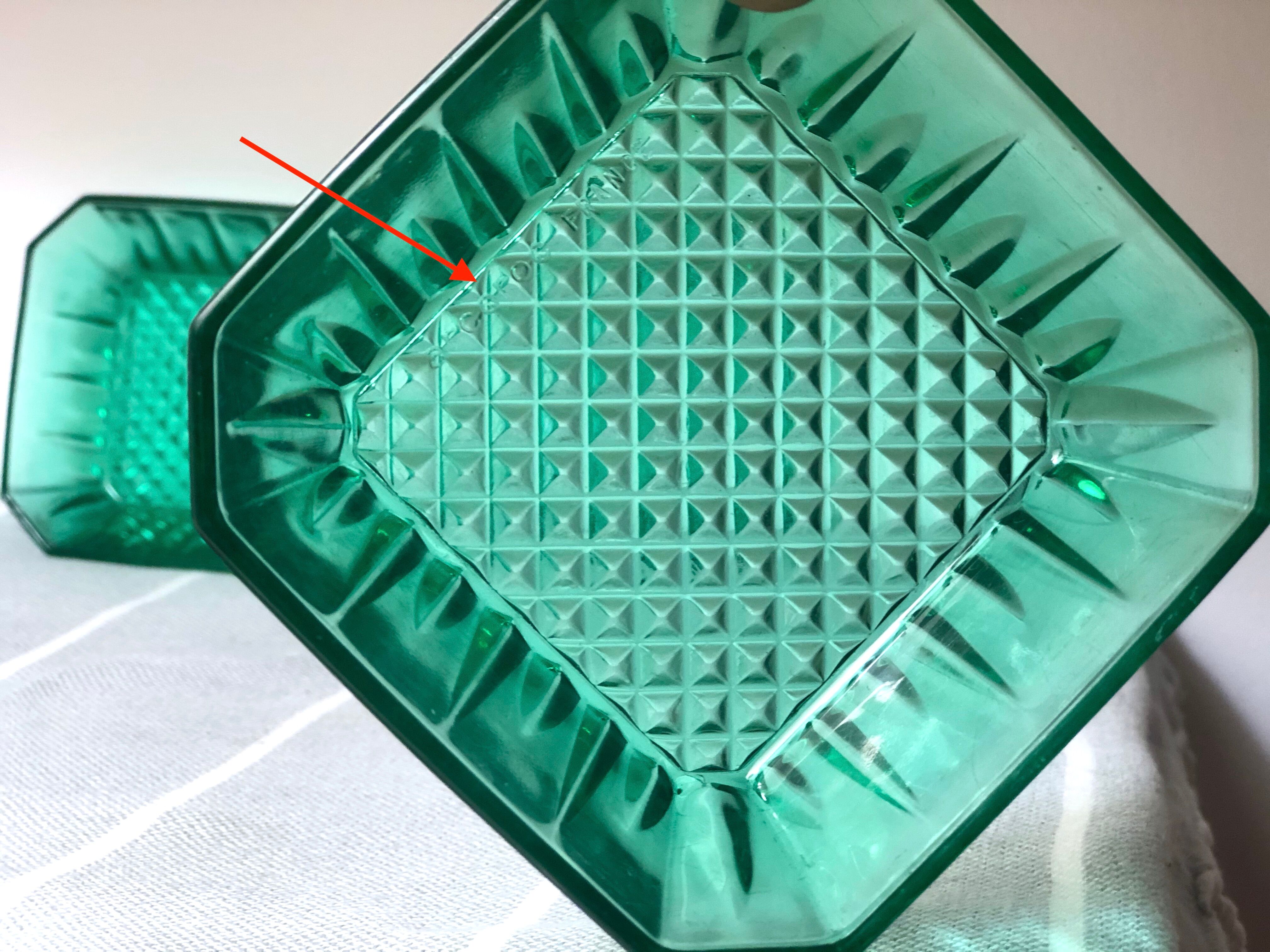 Vintage square ramekins made of Arcoroc glass - Emerald Green