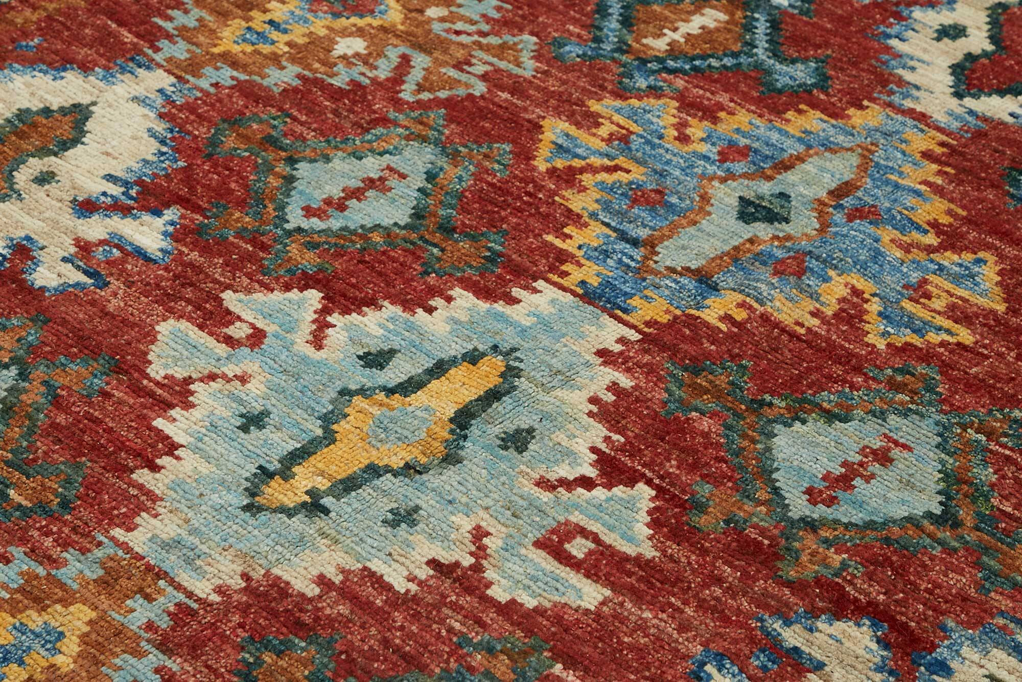 Handwoven Turkish Rustic 257 cm x 303 cm Multicolor Wool Carpet