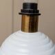 White Ceramic Table Lamp with Gold Band, Italy 1980s – Hollywood Regency Vintage
