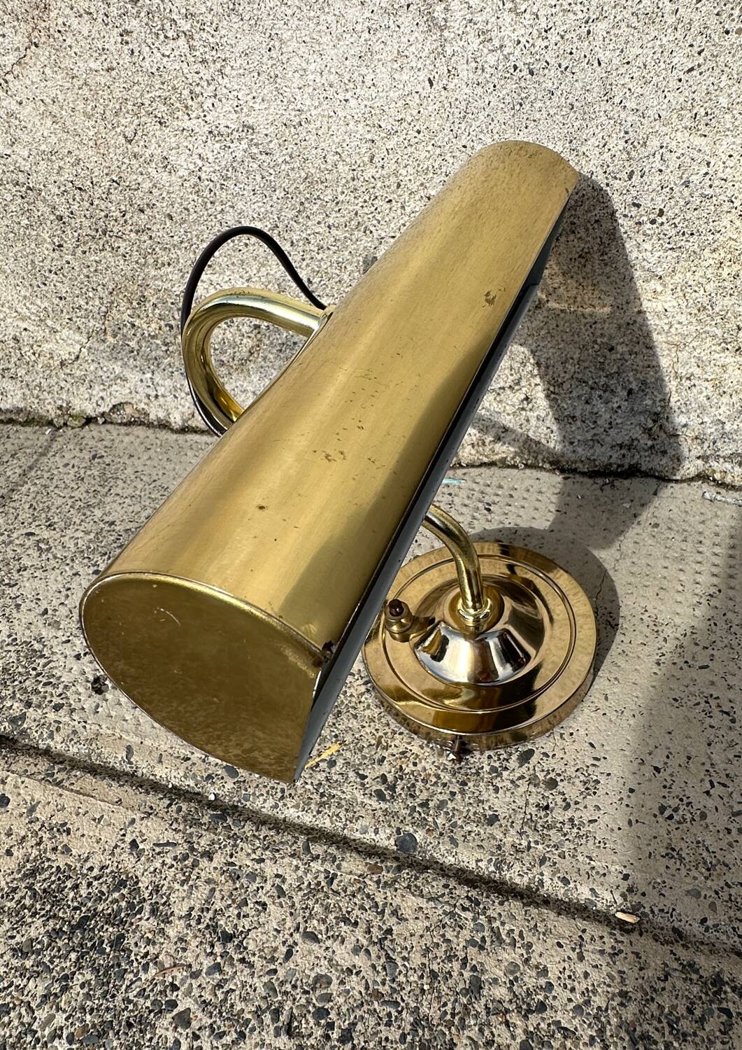 Pair of antique brass desk lamps, desk sconces.
