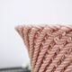 Small vintage handmade plant pot in pink woven ceramic