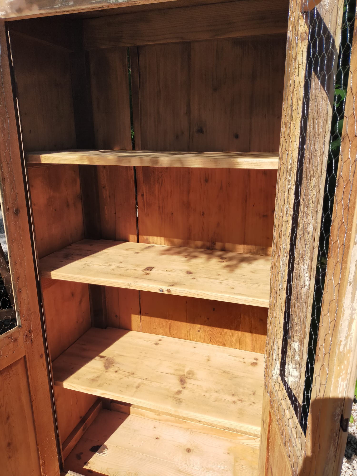 Renovated antique wooden wardrobe