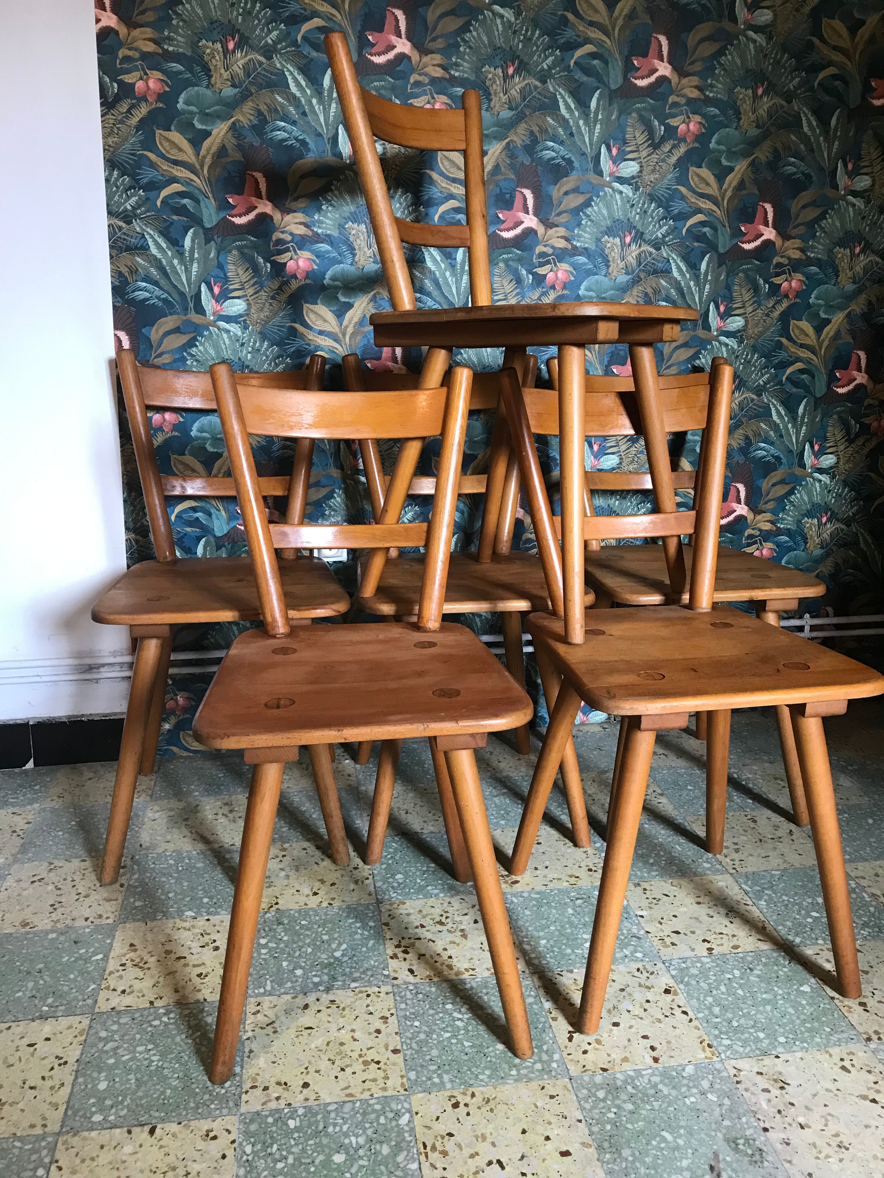 Set of 6 chairs Adolf Schneck 1940