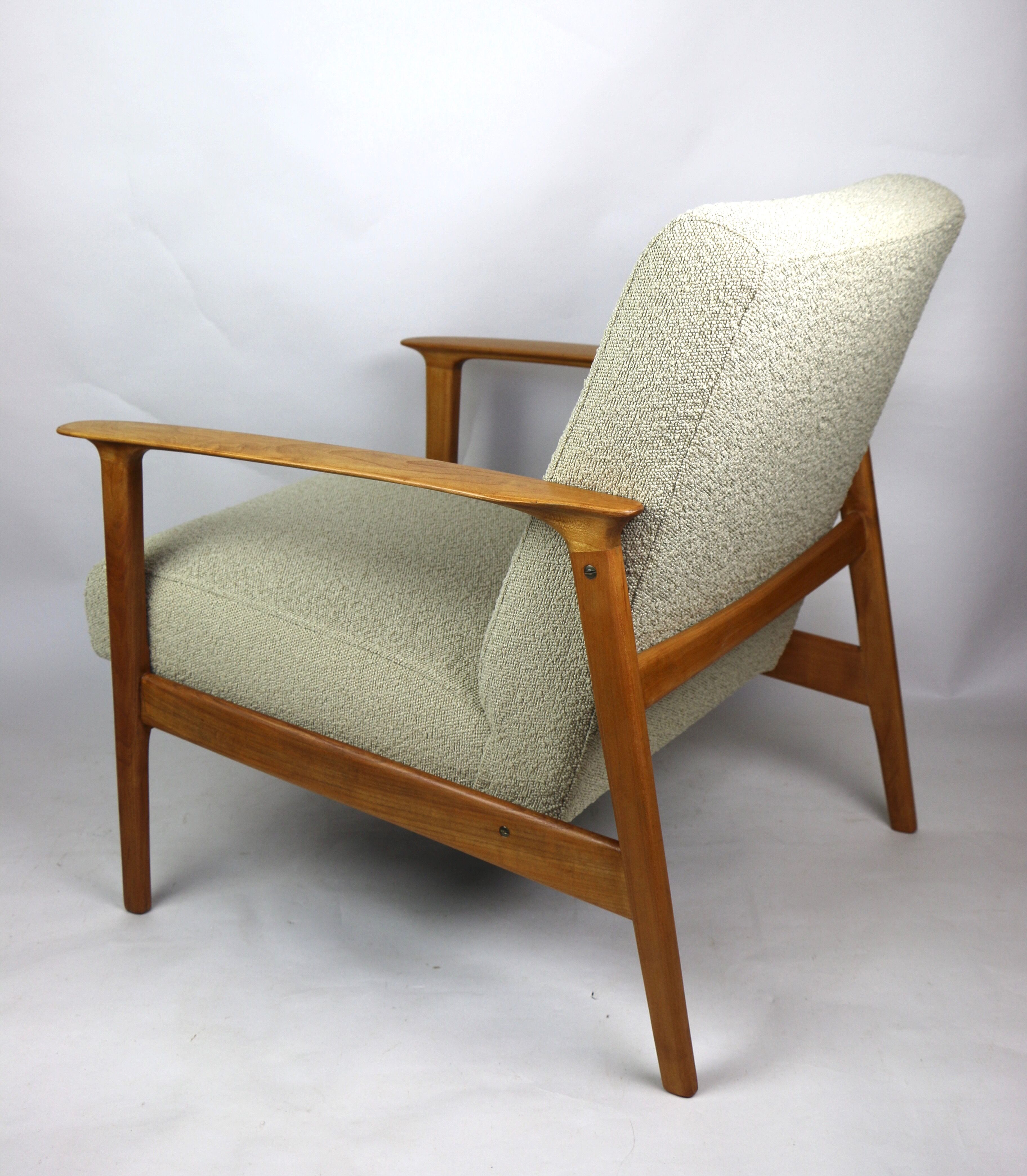 Fauteuil danoise beige en Boucle années 1970