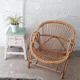 Pair of Shell-shaped Rotin chairs