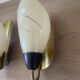 Pair of vintage wall sconces, opaline glass and brass circa 1950.