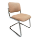 Office chair sled chrome and tweed