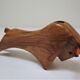 Wooden candlestick bull 70s