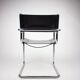 Paire de chaises Matteo Grassi MG5 cuir noir et chrome