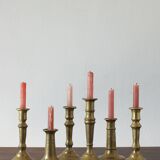 Vintage Brass Candlesticks, 1960s, Set of 6