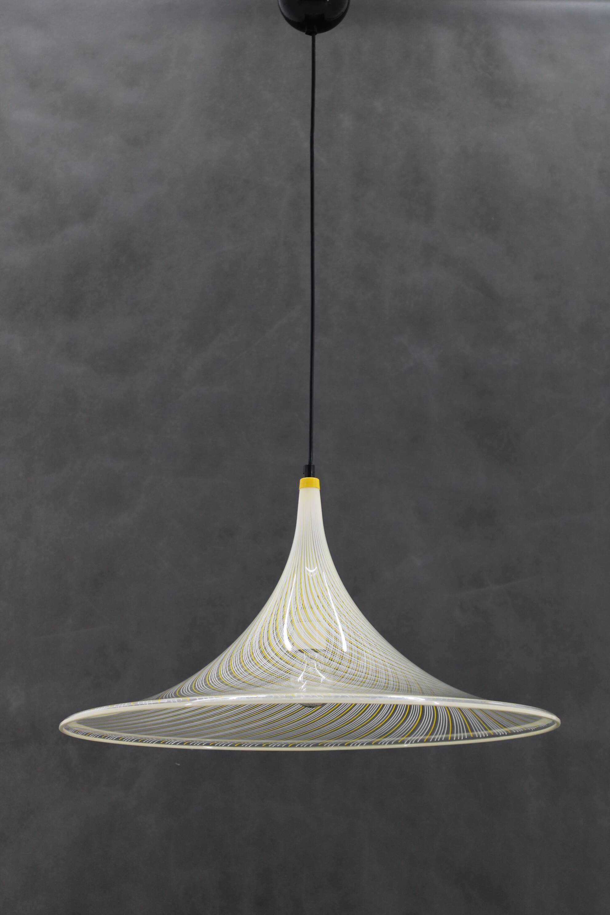 1970s  Guzzini "Trumpet" Pendant Lamp by Meblo, Italy