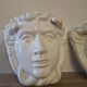 Pair of white glazed ceramic wall planters