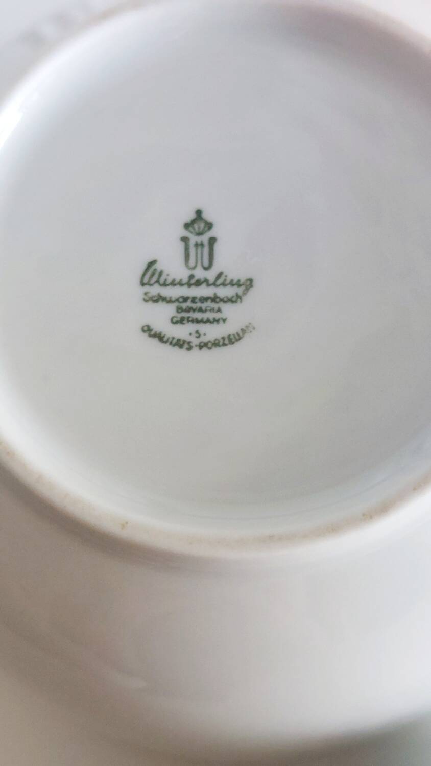 2 tasses en porcelaine Winterling à fleurs vertes