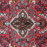 Vintage persian runner rug traditional long handmade red floral carpet 77x265cm