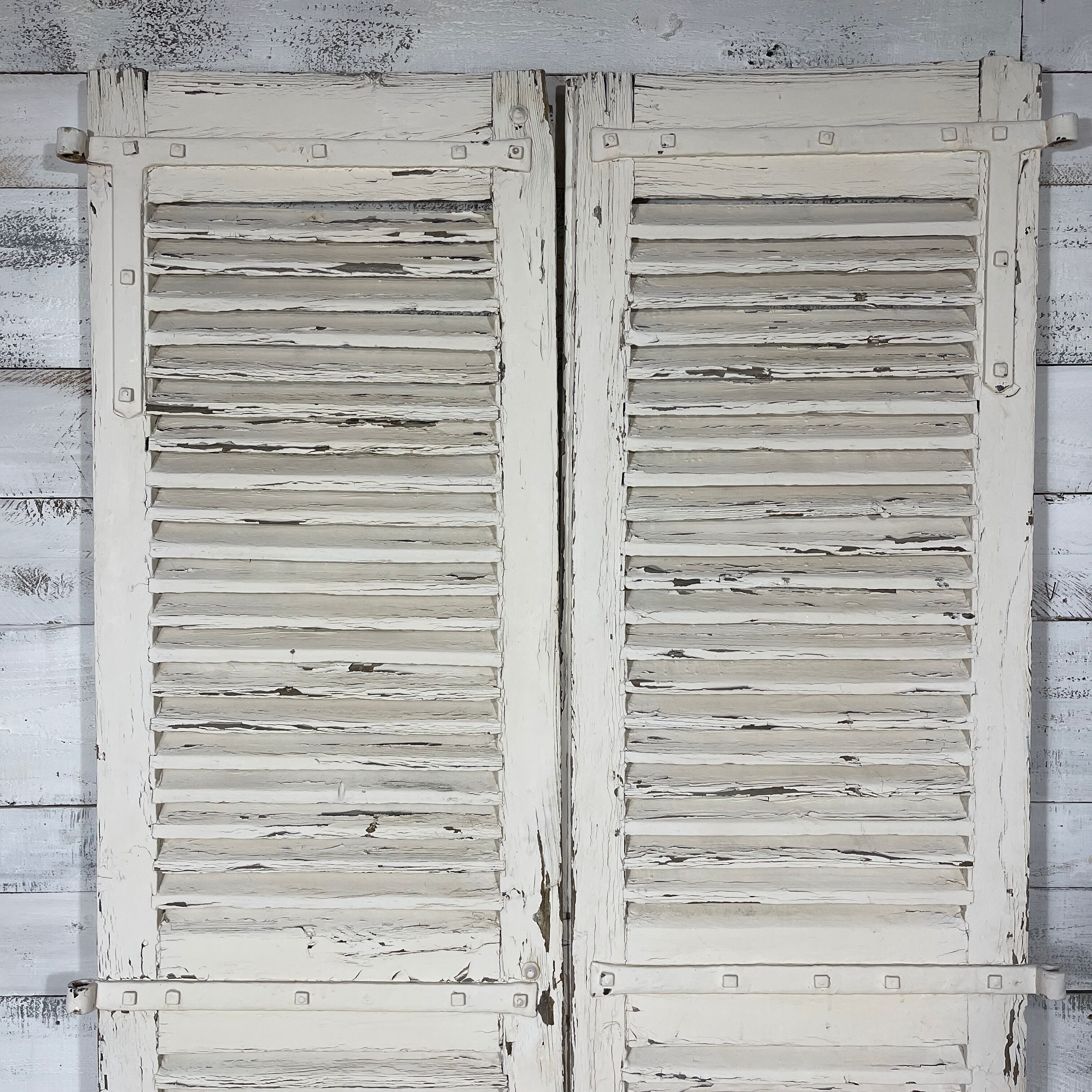 Pair of white shutters
