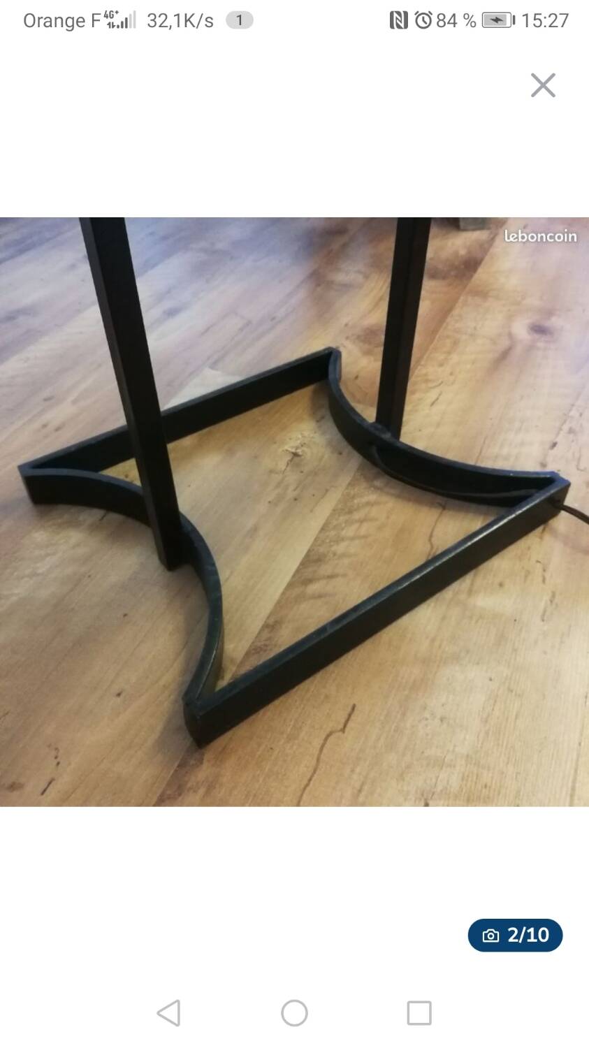 Vintage Arlus totem floor lamp from the 1950s, made of steel and plexiglass.