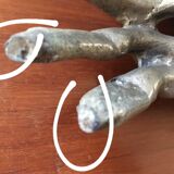 Silver metal box in crab shape