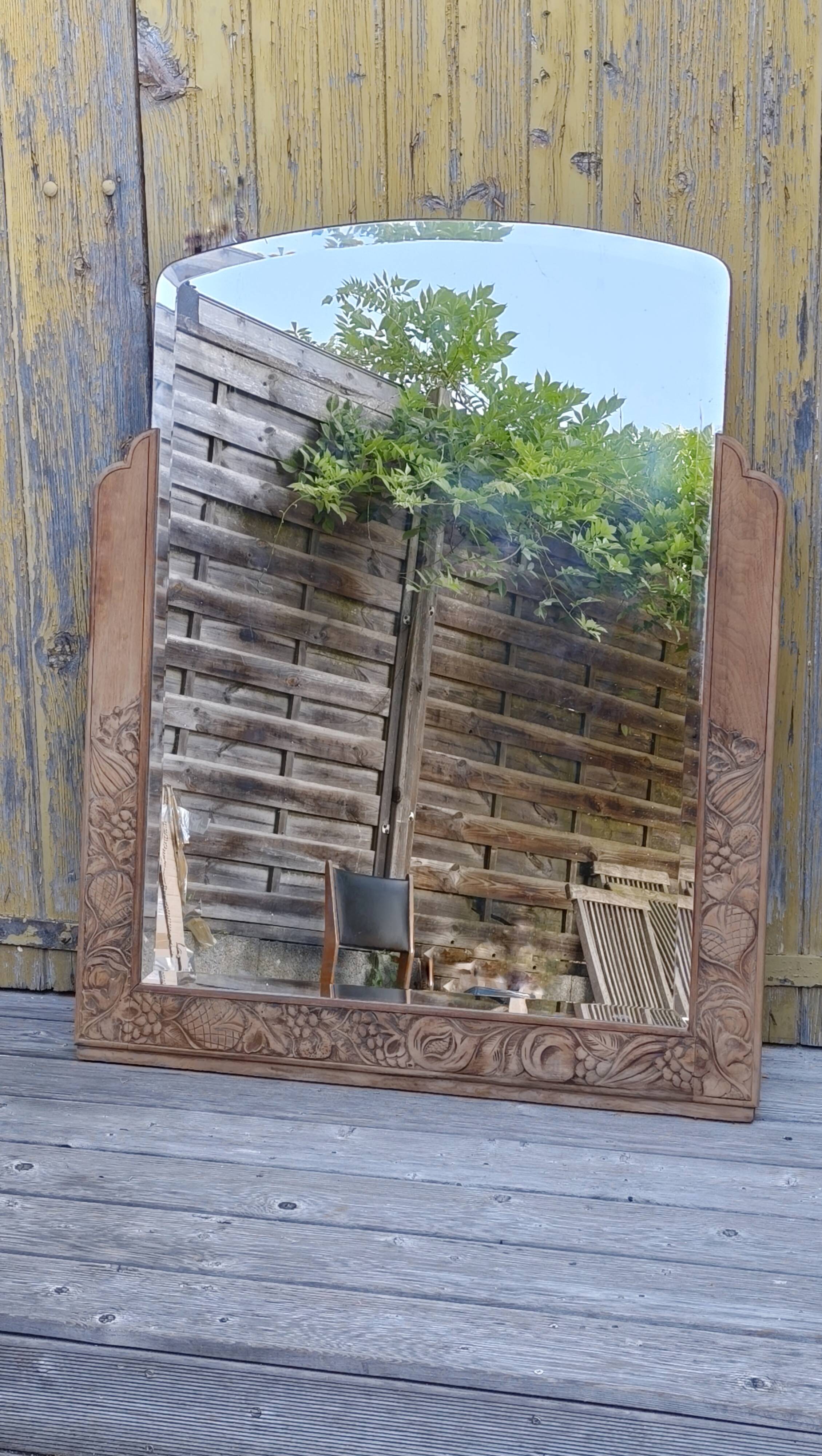 Very large bevelled Art Deco mirror.