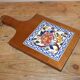 Large wooden and earthenware cutting board from Gien, Pivoines model