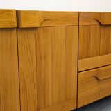 Maison Regain sideboard in solid elm, 1960s-1970s