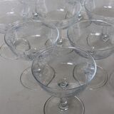 Set of 11 cups to serious champagne edged swirls white