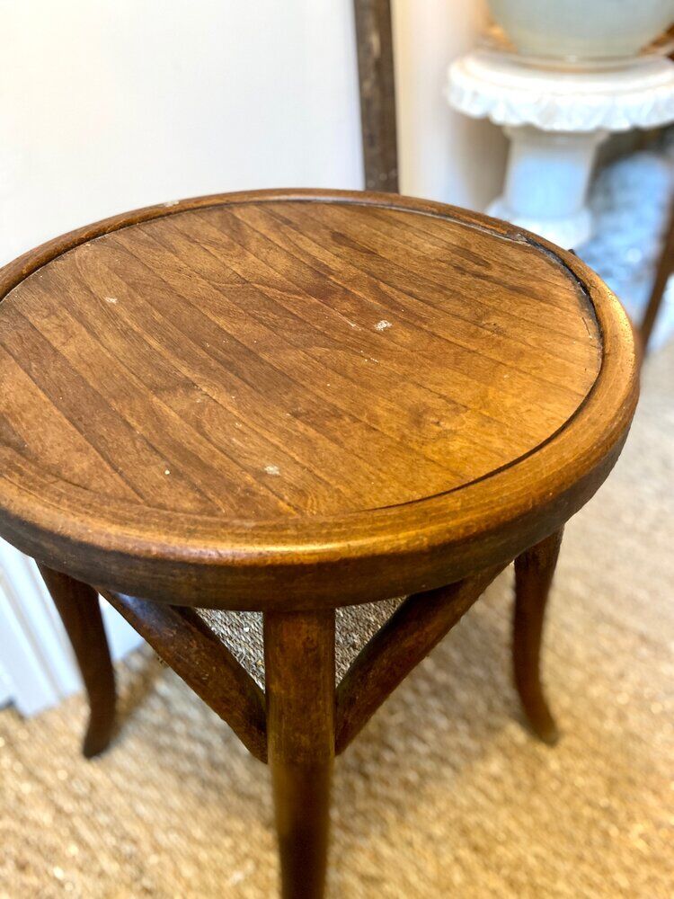 Dark wood stool